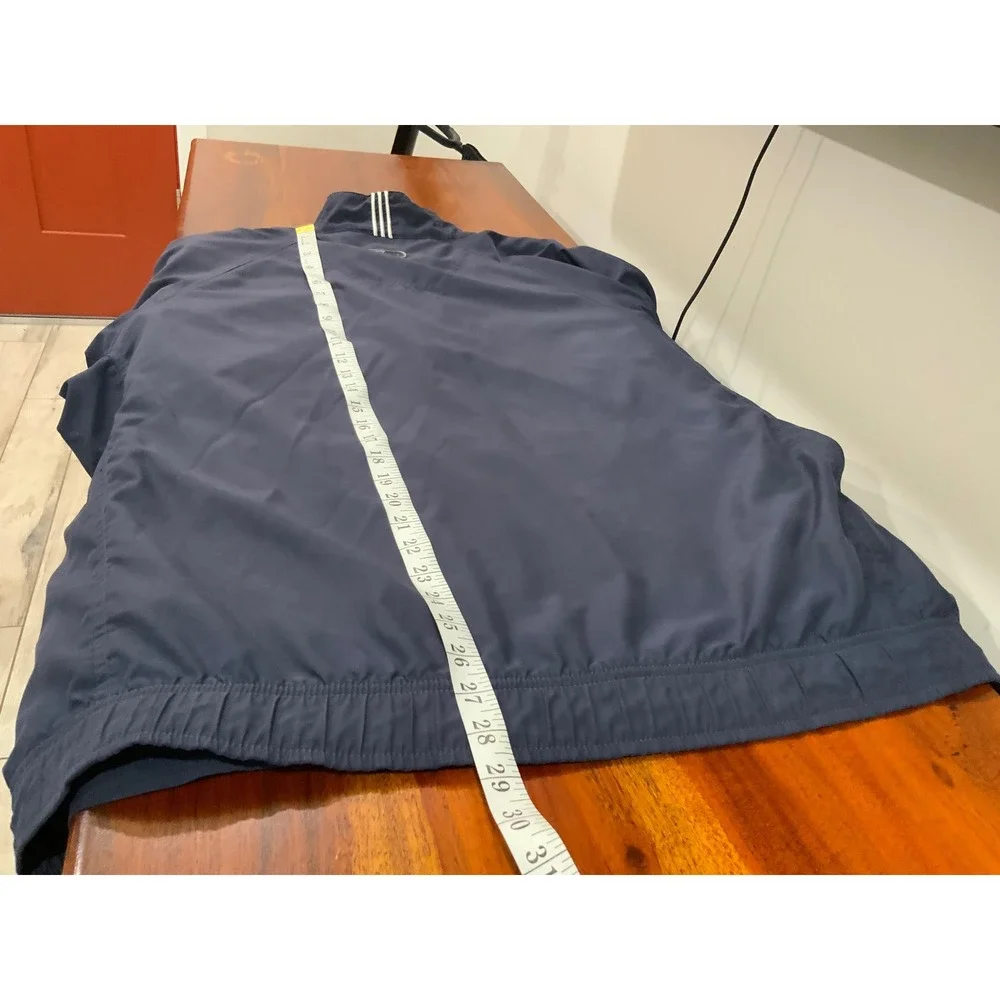 Adidas Golf Mens Navy Blue Quarter Zip Short Sleeve Windbreaker Pullover Large